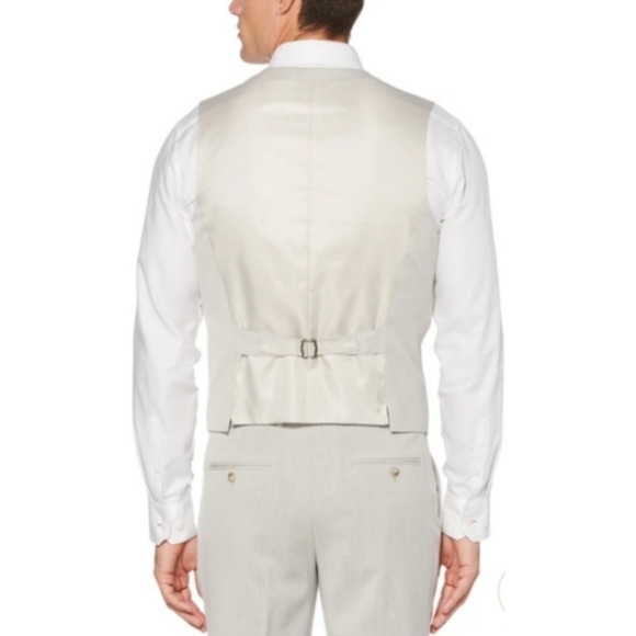 Perry Ellis Big & Tall Slim Fit Linen Blend Vest - Picture 2 of 13